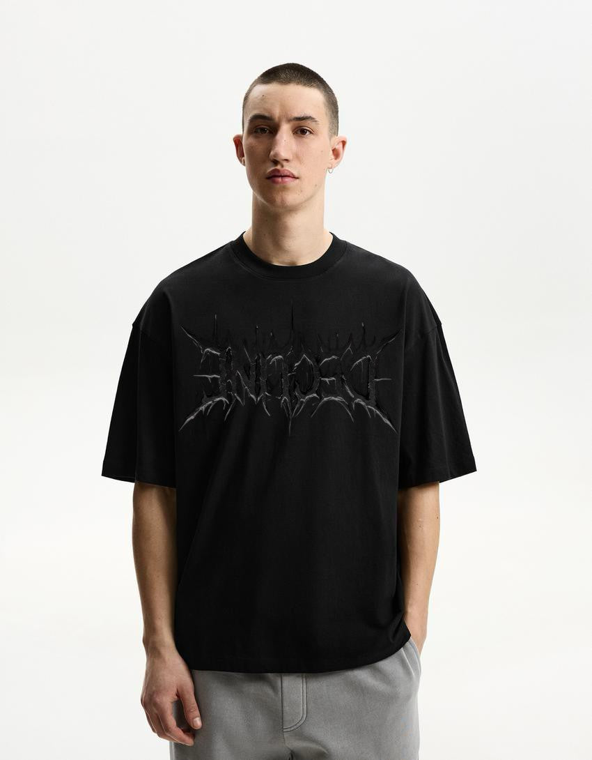 "Shadow Script" Oversized Graphic Tee
