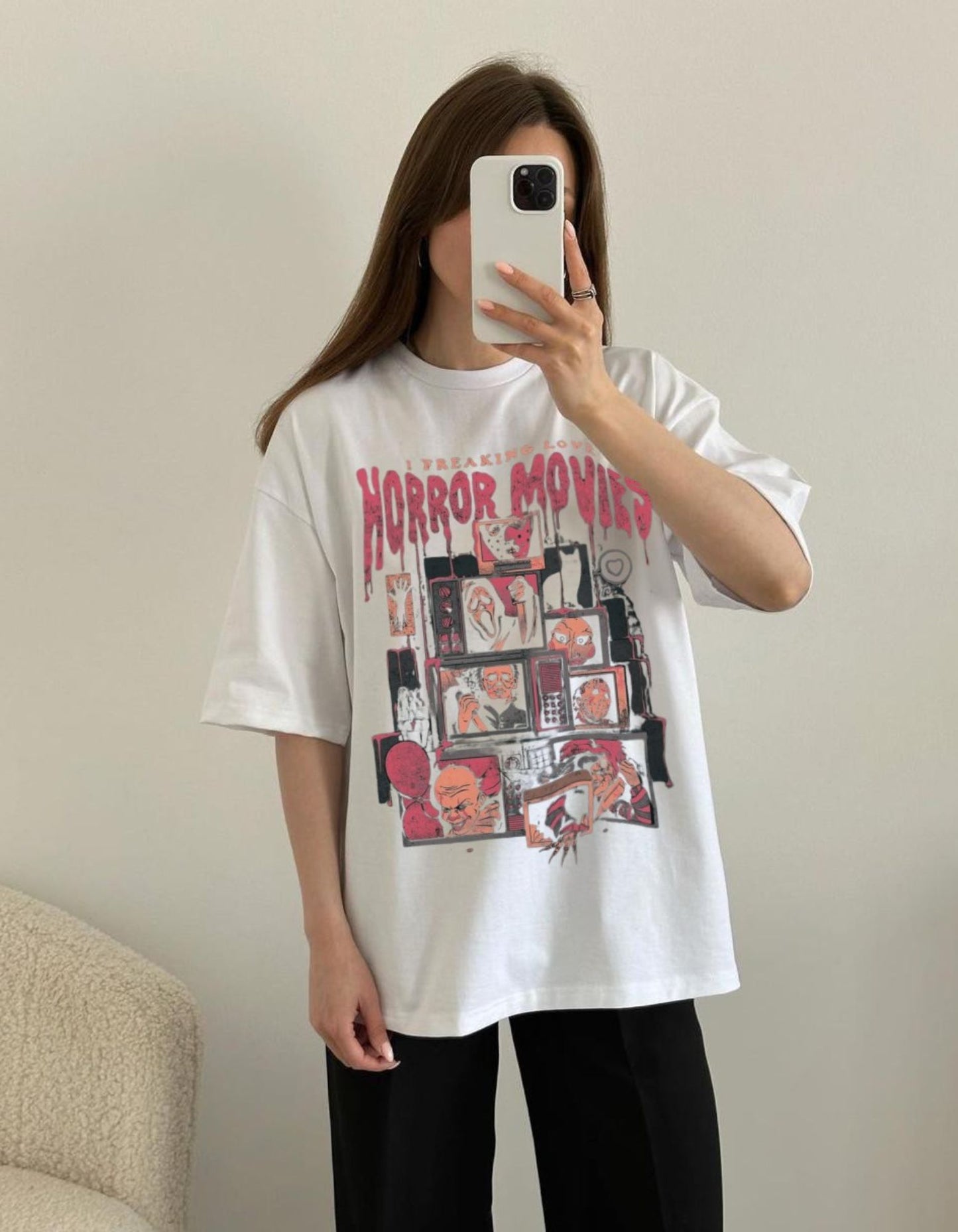 Horror Junkie Tee (Oversized women Tee)