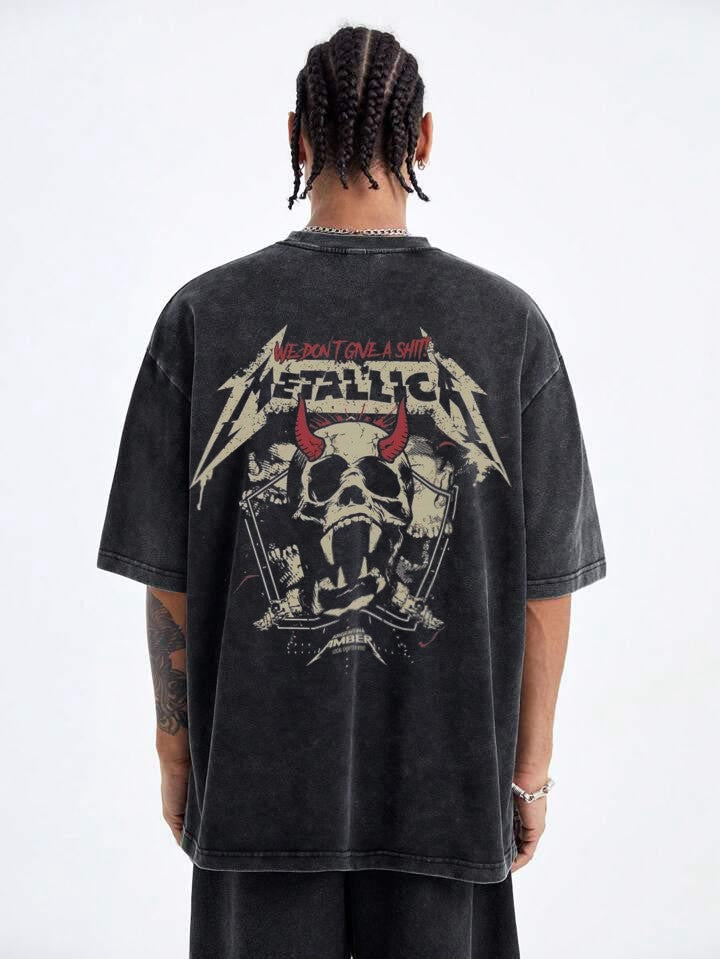 "Metallica Devil Skull Vintage Oversized Tee"