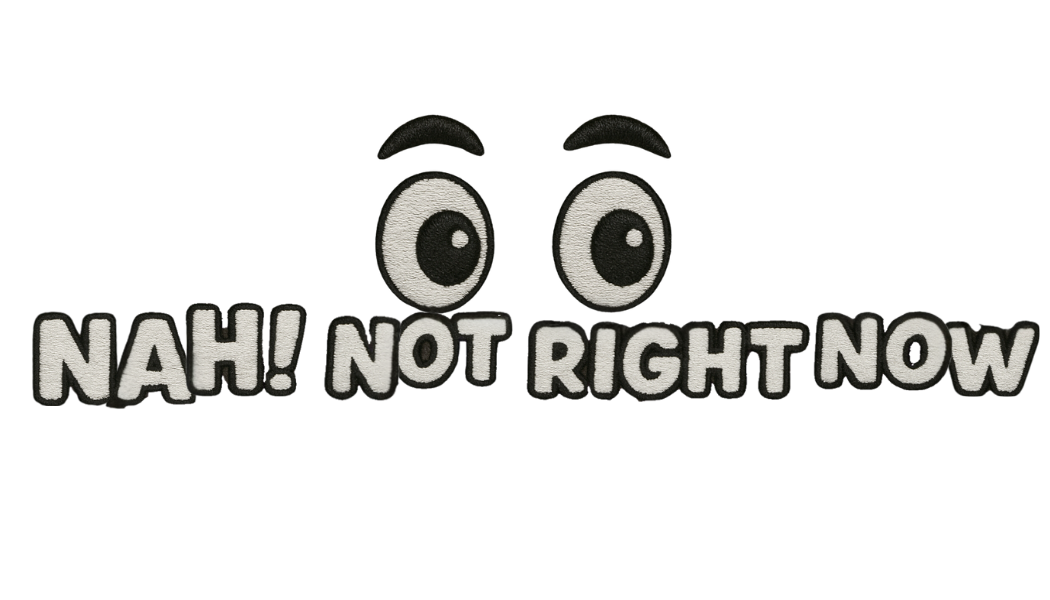 "Nah, Not Right Now" Embroidered Dad Hat