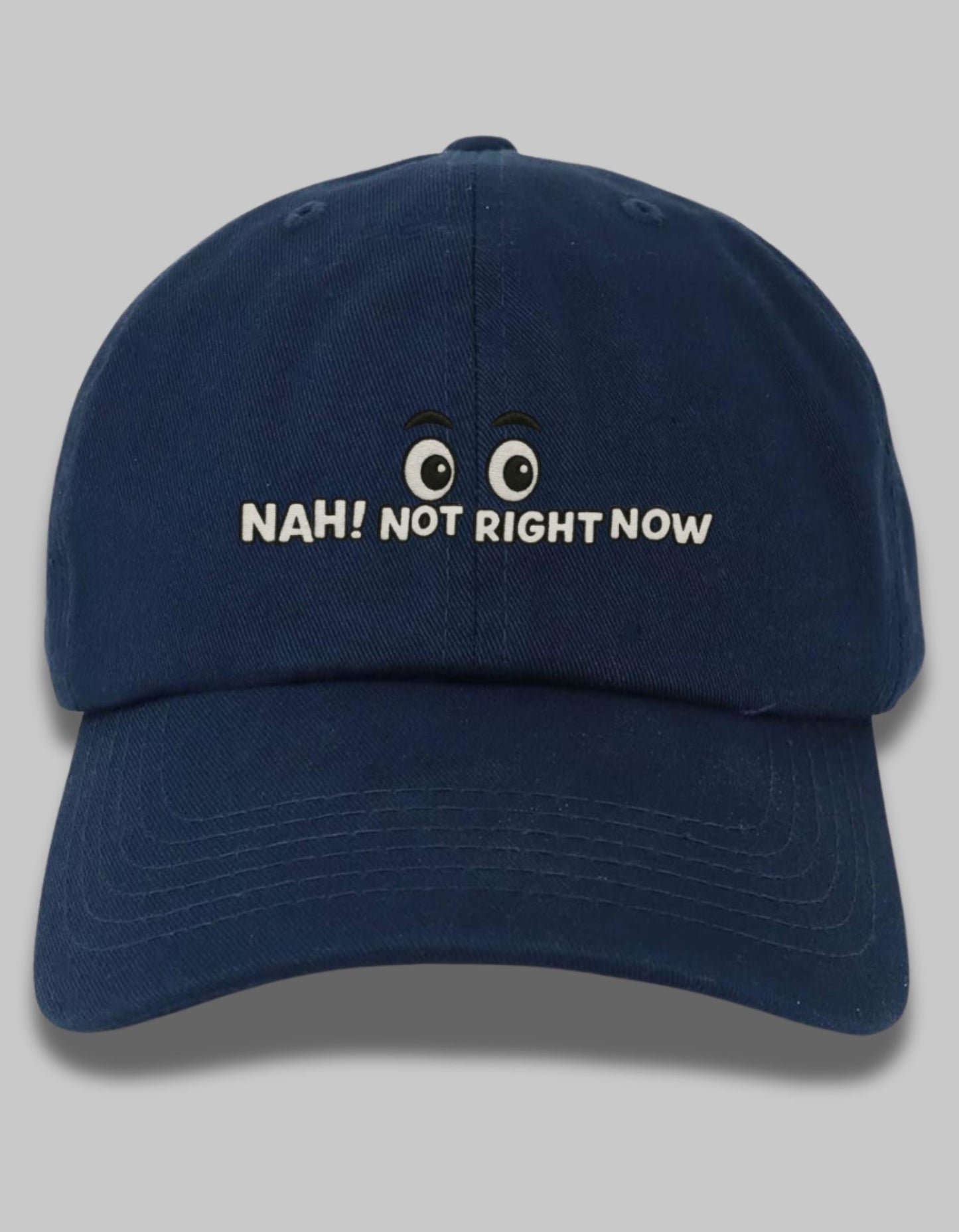 "Nah, Not Right Now" Embroidered Dad Hat