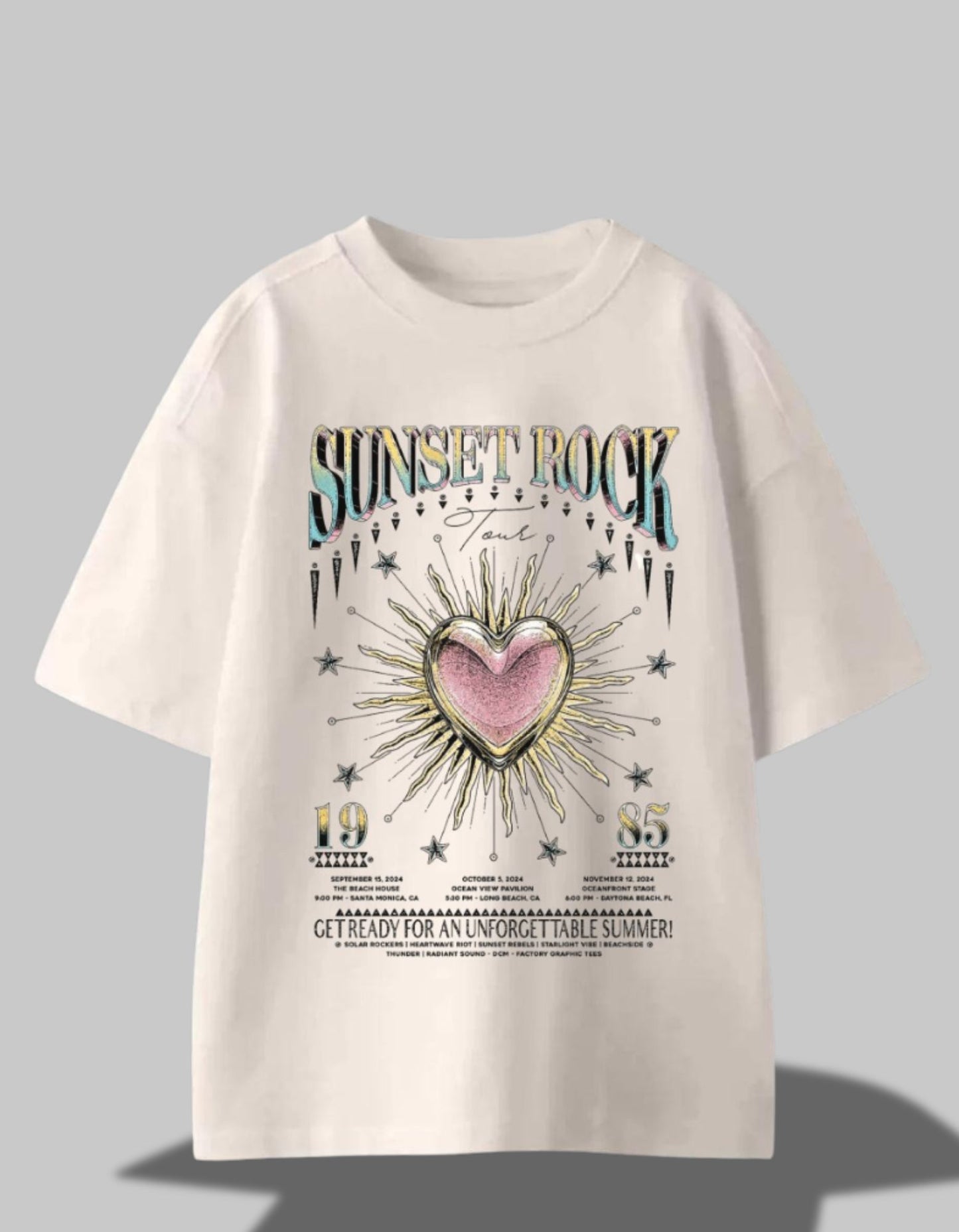 "Sunset Rock Tour ‘85 Tee" – Retro Love, Summer Vibes