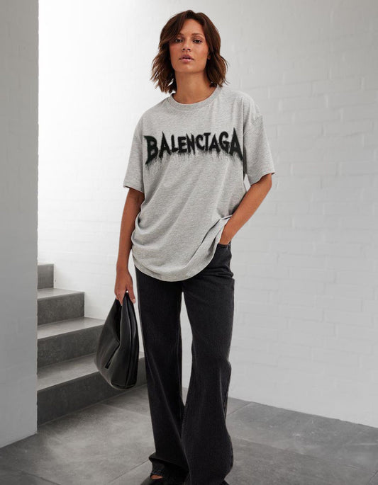 "Gothic Drip Logo Tee - Grey"