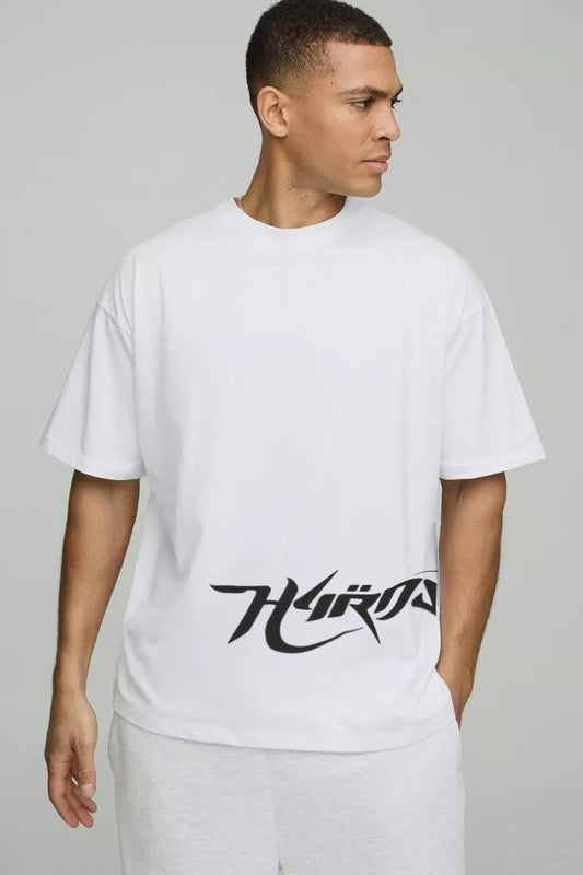 Hirrus Oversized Graphic Tee – White