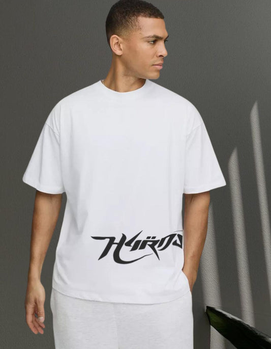 Hirrus Oversized Graphic Tee – White