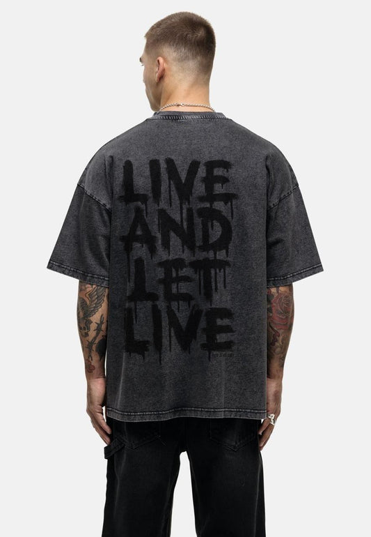 "Live and Let Live Graffiti Oversized Tee"
