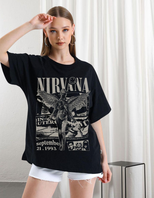 Nirvana "In Utero" Anniversary Oversized Printed Tee