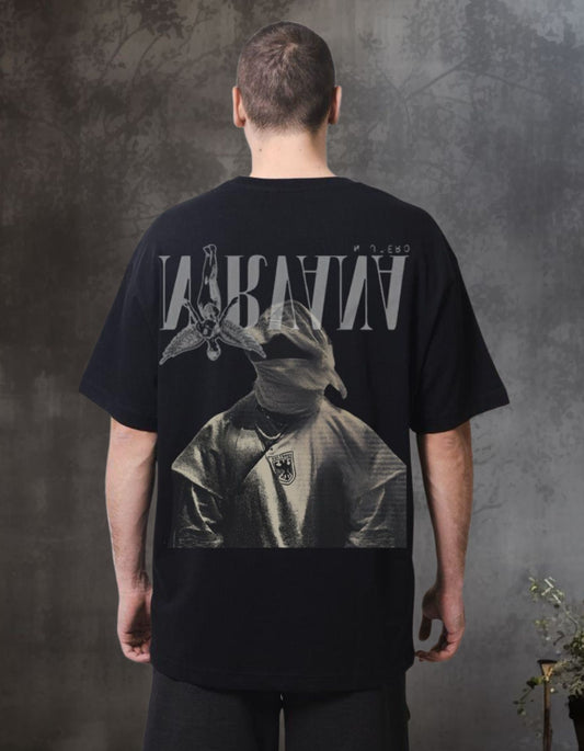 Nirvana Inverted Angel Oversized Printed  T-Shirt