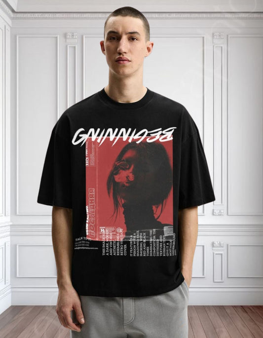 The Beginning: Noir Pulse Oversized Tee
