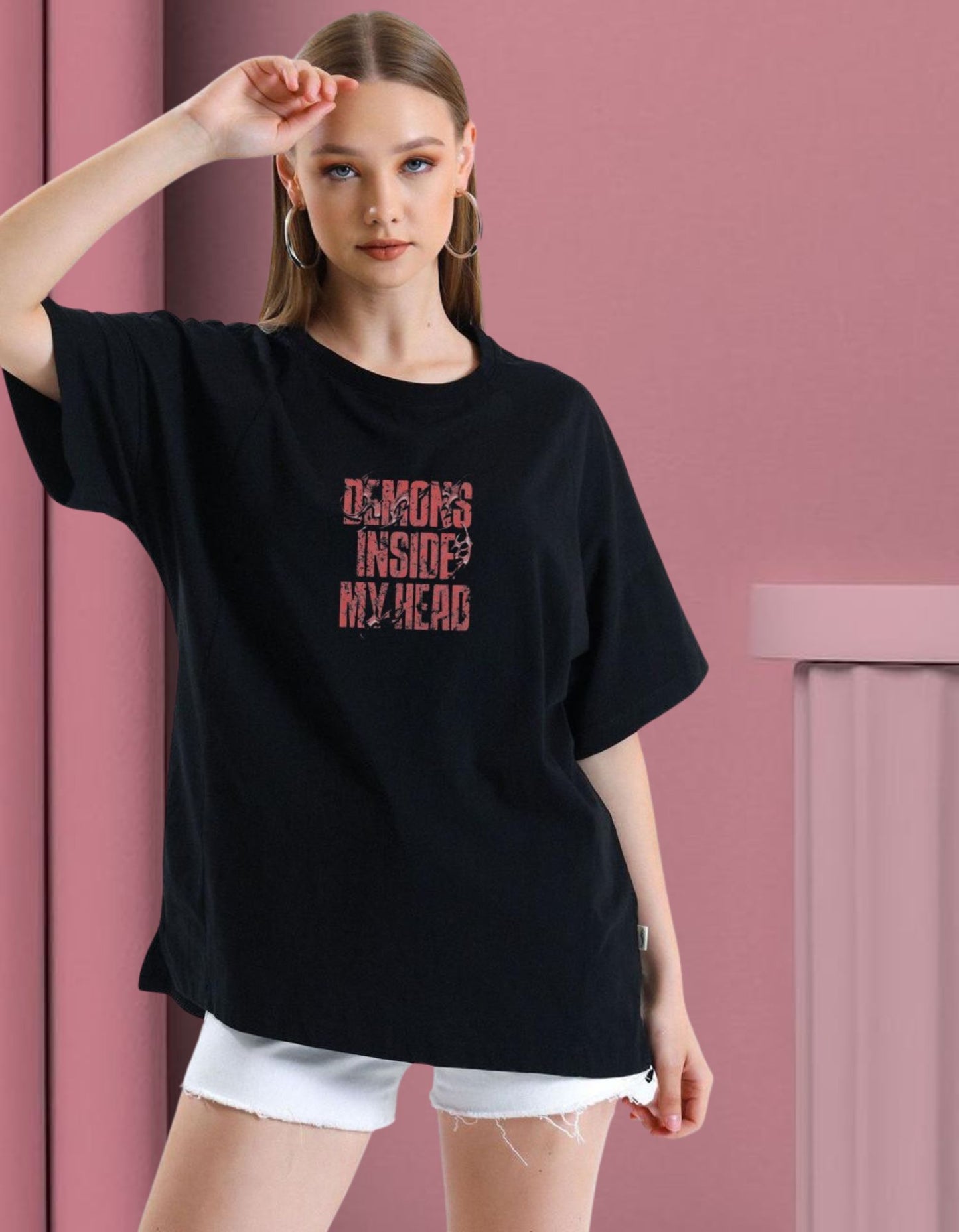 Silent Madness Graphic Oversized Tee