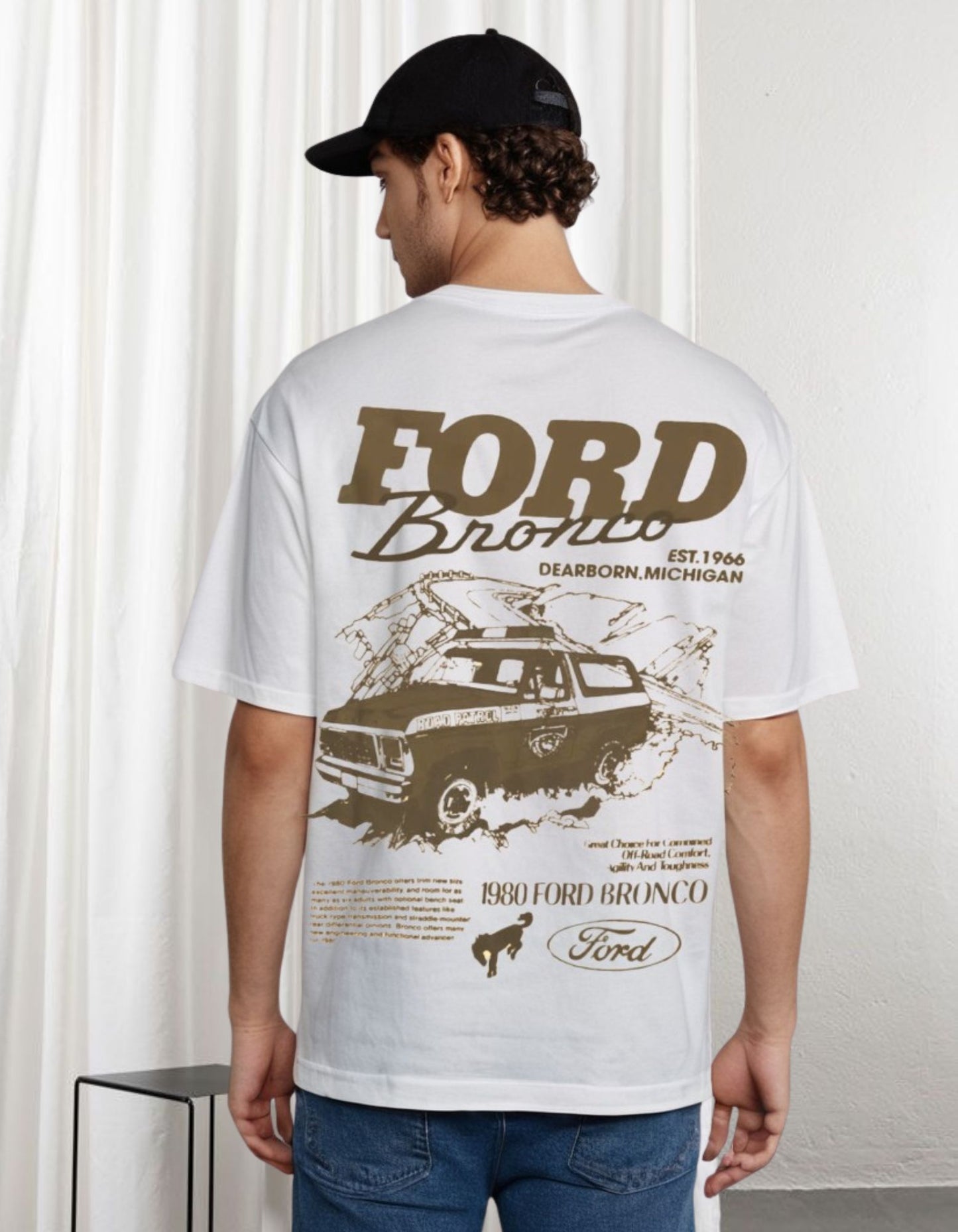 Retro Rider: Ford Bronco 1980 Oversized Tee