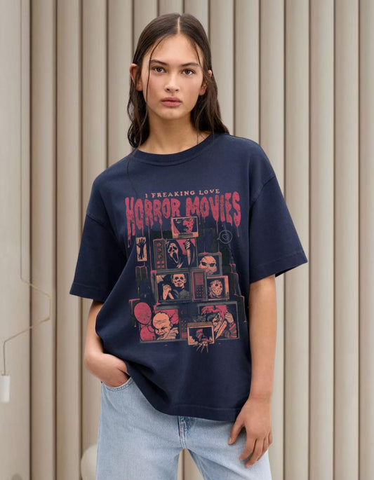 Horror Junkie Tee (Oversized women Tee)