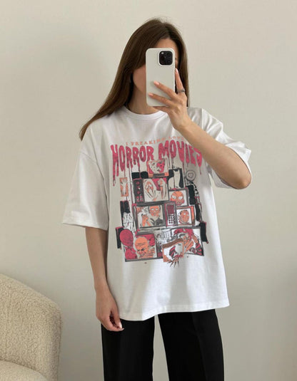 Horror Junkie Tee (Oversized women Tee)