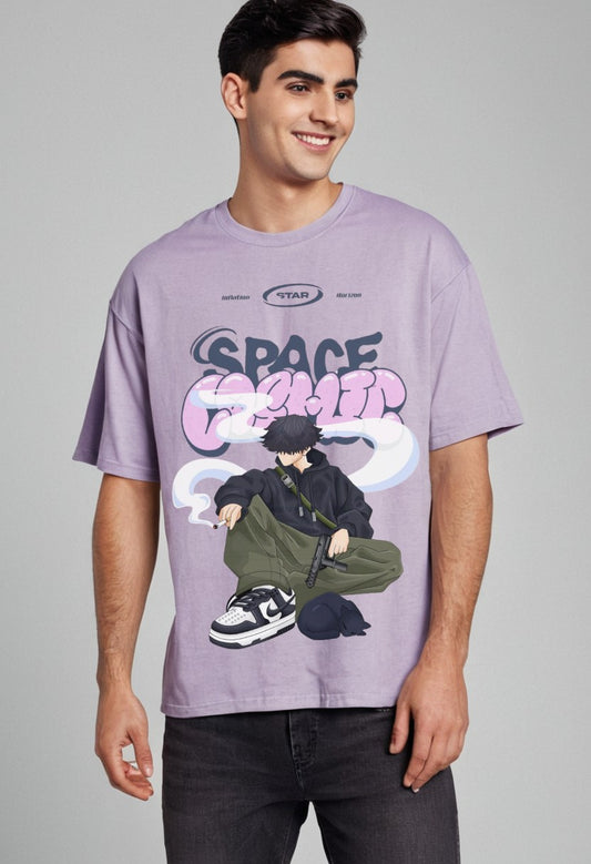"Space Graffiti Anime Unisex Tee - Lavender"
