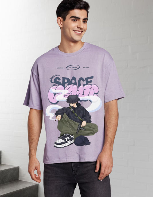 "Space Graffiti Anime Unisex Tee - Lavender"