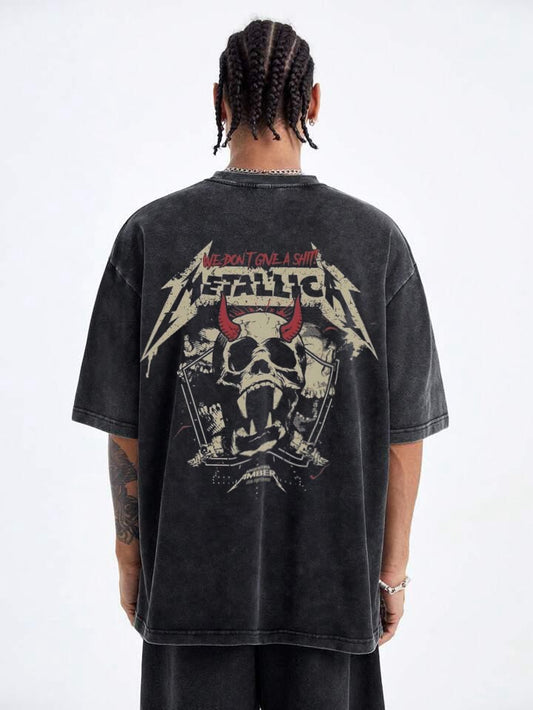 "Metallica Devil Skull Vintage Oversized Tee"