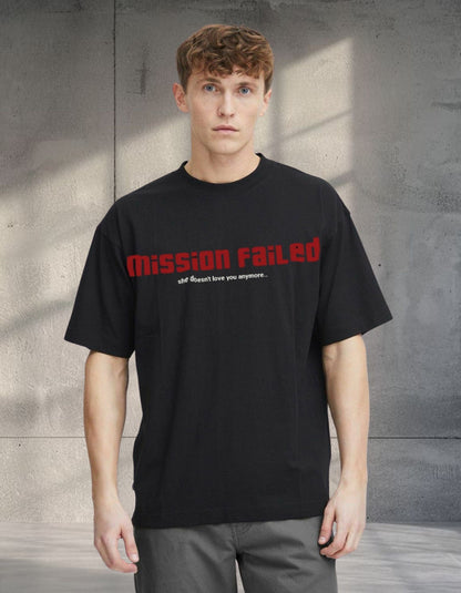 Mission Failed Oversized Printed Tee