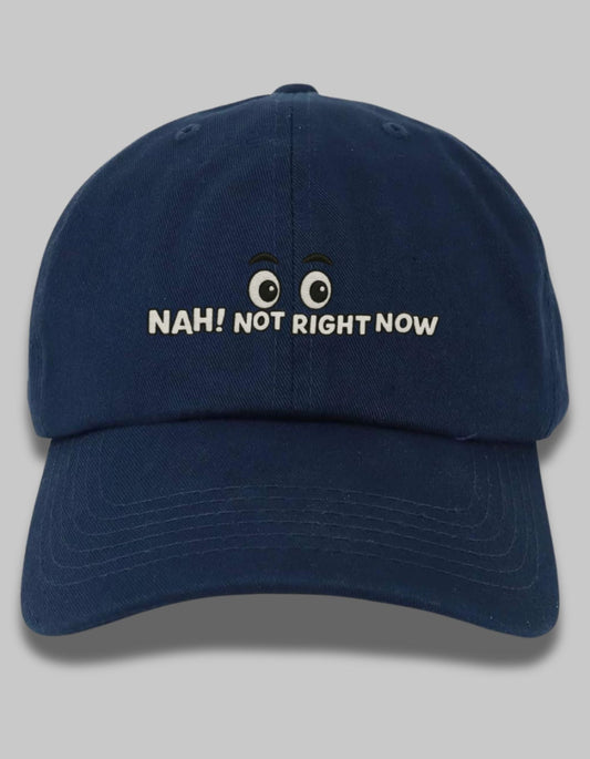 "Nah, Not Right Now" Embroidered Dad Hat