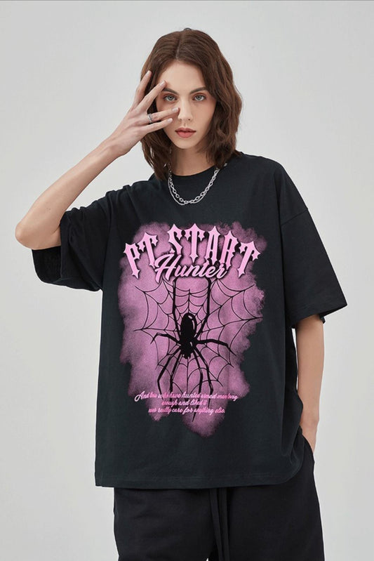 Pink Spider Hunter Oversized Tee