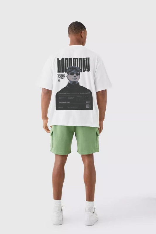 Session One Oversized Streetwear Graphic Tee – White