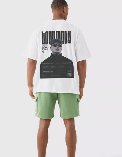 Session One Oversized Streetwear Graphic Tee – White