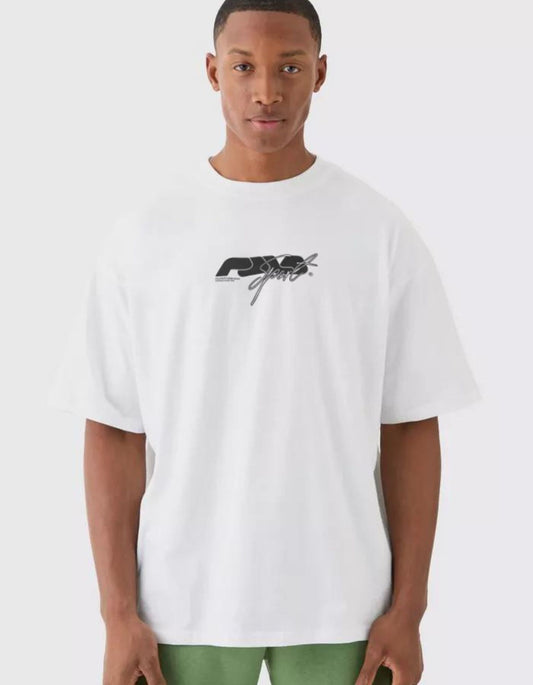 Session One Oversized Streetwear Graphic Tee – White