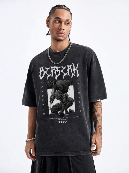 "Berserk Warrior" Dark Anime Oversized T-Shirt