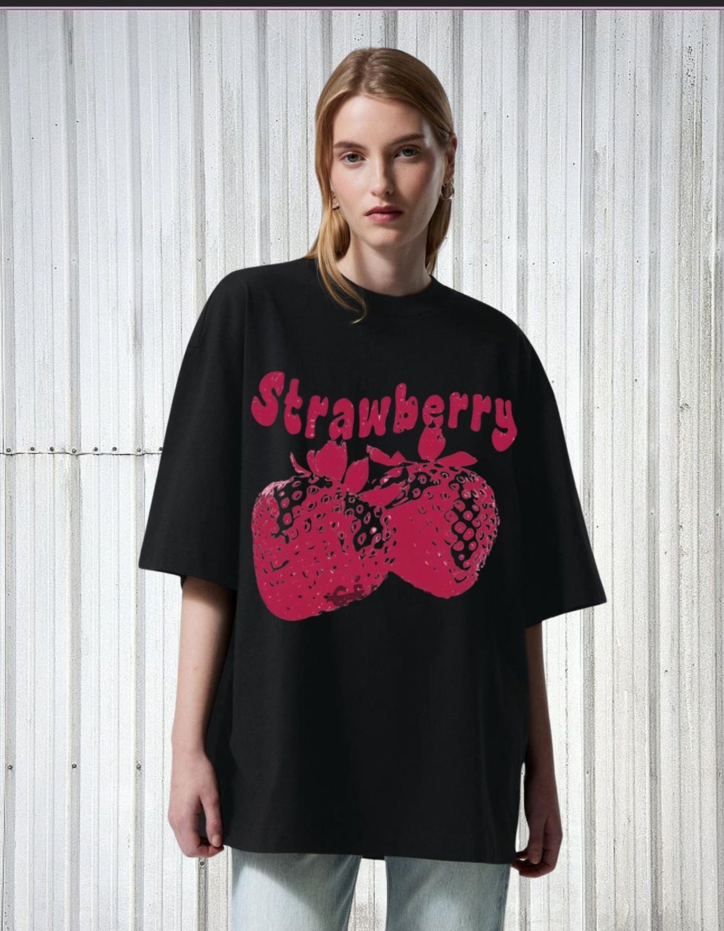 Bold Strawberry Oversized T-Shirt