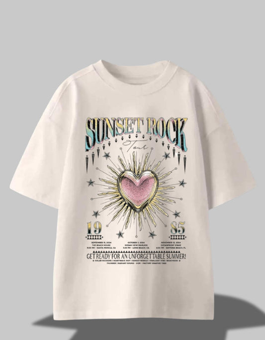 "Sunset Rock Tour ‘85 Tee" – Retro Love, Summer Vibes