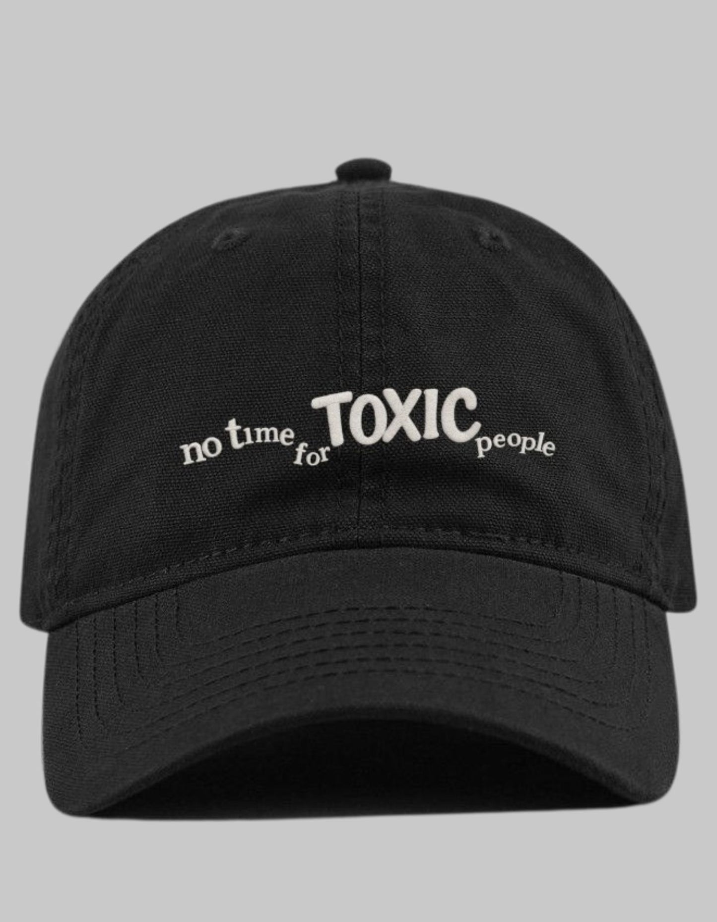"No Time for Toxic" Curve Text Cap