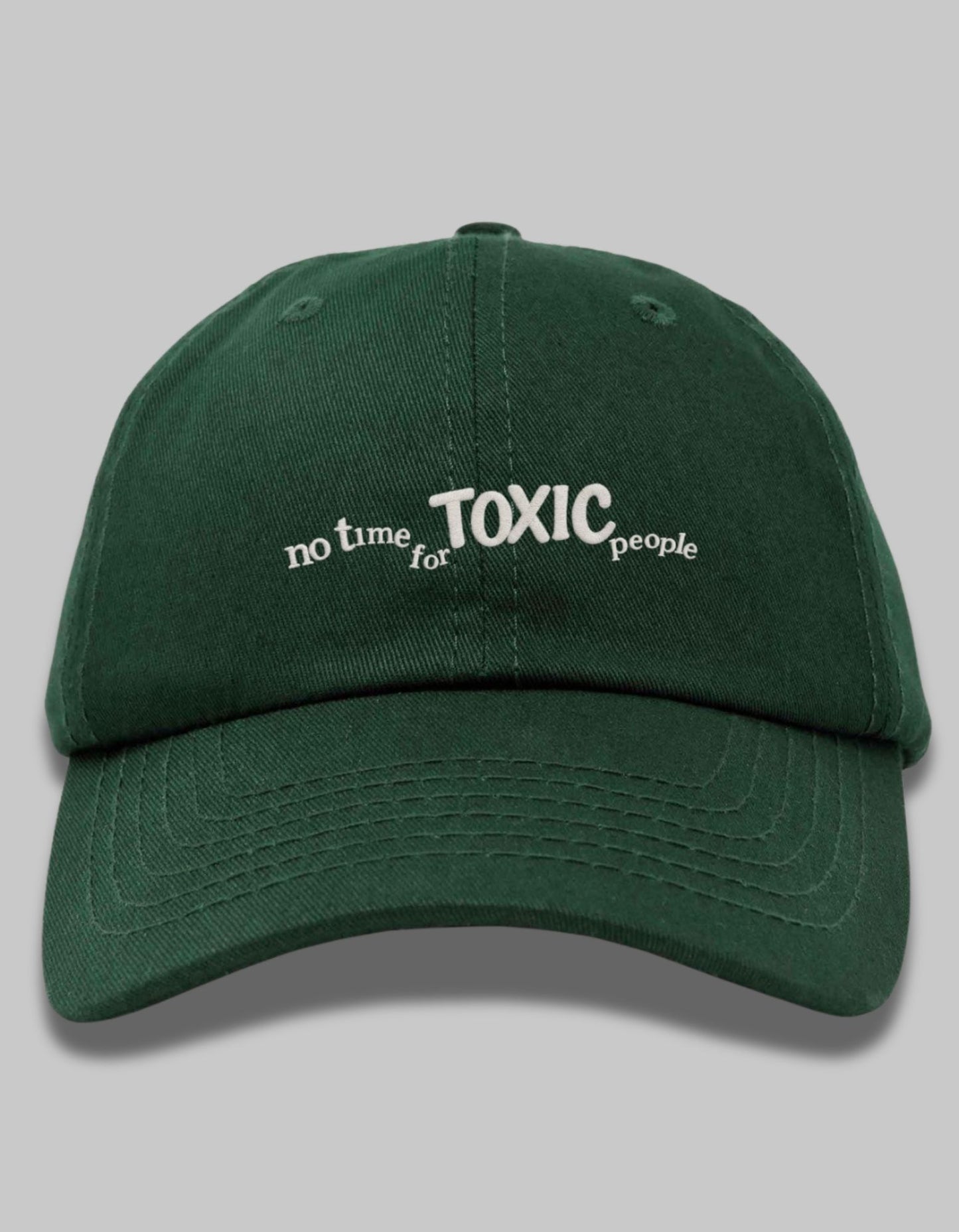 "No Time for Toxic" Curve Text Cap