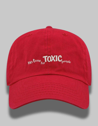 "No Time for Toxic" Curve Text Cap
