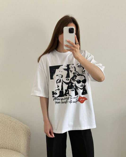 Femme Warning Oversized Tee