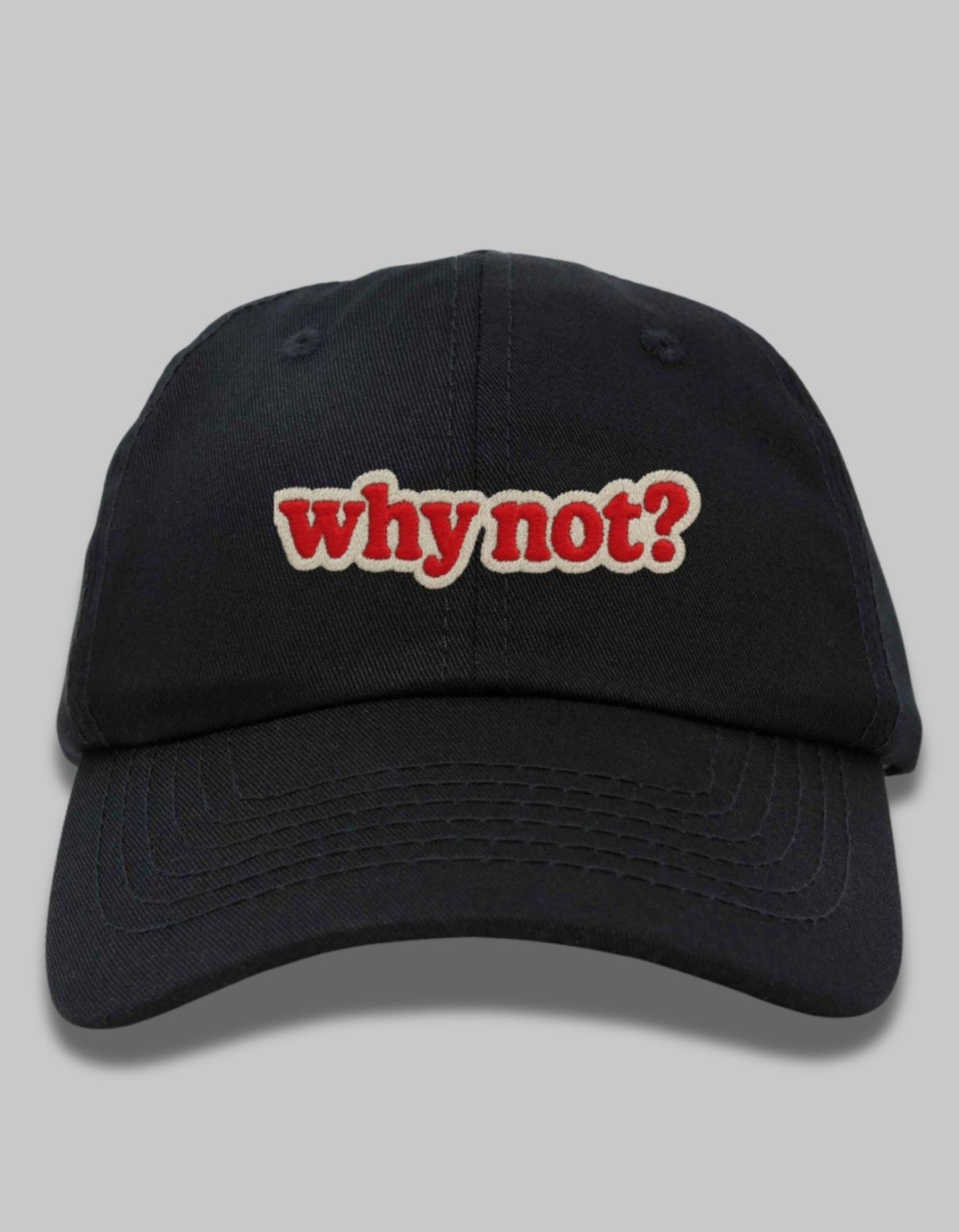 “Why Not?” Embroidered Bold Cap