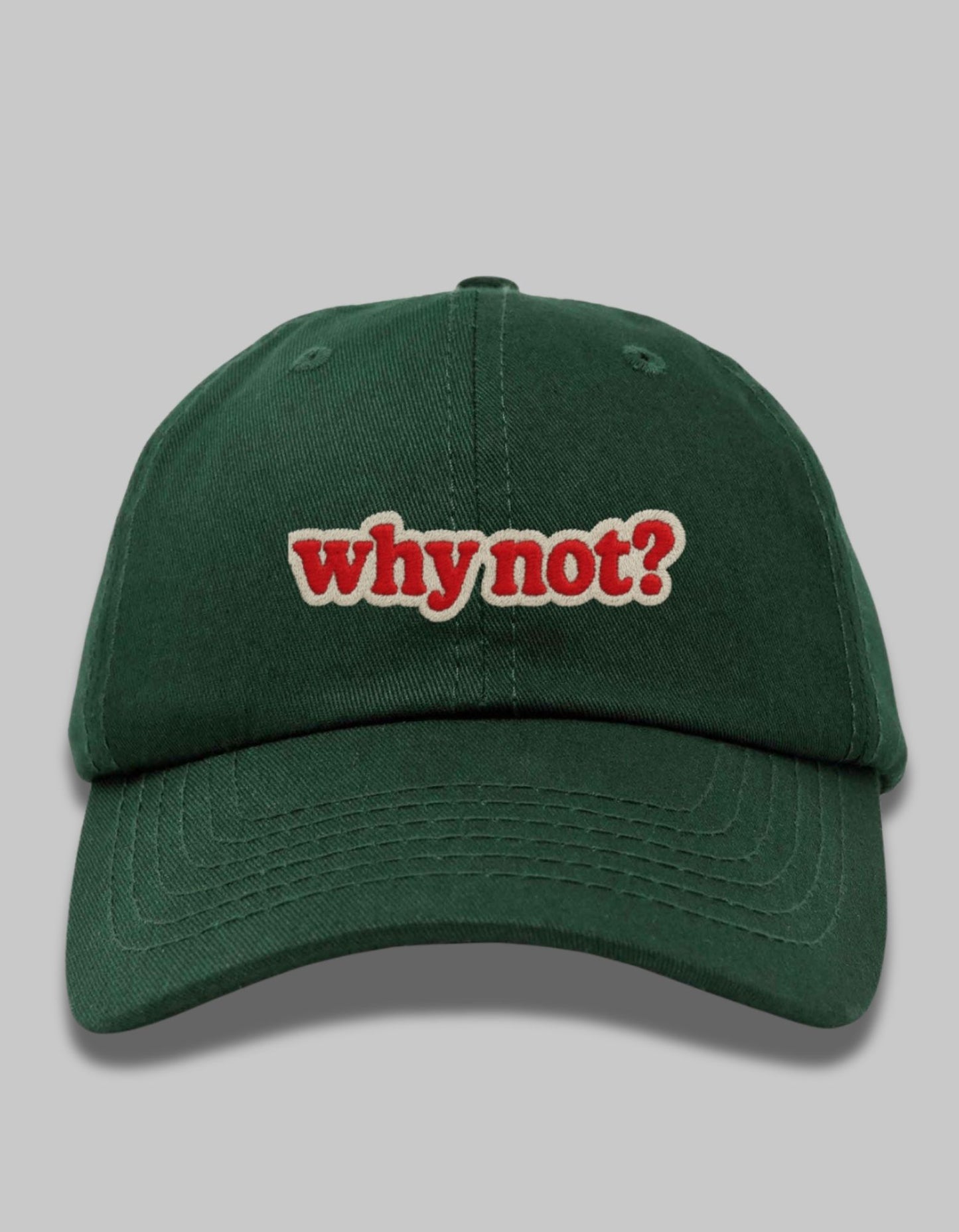 “Why Not?” Embroidered Bold Cap